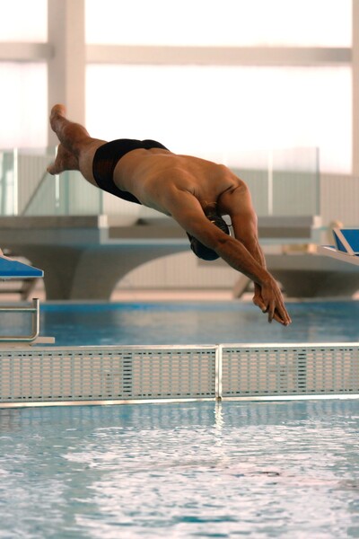 young man diving